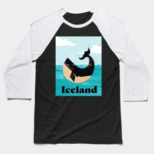 Icelnd whale travel poster. Baseball T-Shirt